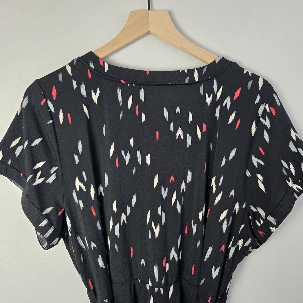 Torrid Black Faux Wrap Dress Black Printed Plus Size 2 - Picture 8 of 9